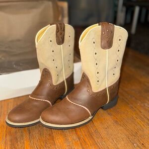 Smoky Mountain Two-Tone Girl Western Cowboy Boots, Going West for Kids